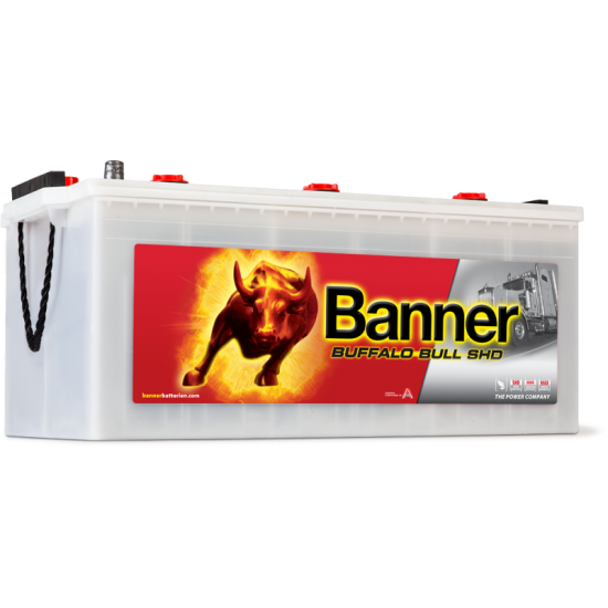 Μπαταρία Banner SHD 72511 BUFFALO BULL SHD | 225AH / Volt:12 / EN:1150 / Πολικότητα: Αριστερά το + (Πλάι) Μπαταρία Banner SHD 72511 BUFFALO BULL SHD | 225AH / Volt:12 / EN:1150 / Πολικότητα: Αριστερά το + (Πλάι)