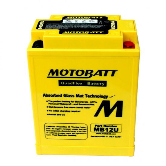 Μπαταρία MOTOBATT MB12U - GEL | 15AH / Volt:12 / EN:160 / Πολικότητα: Αριστερά και Δεξιά +