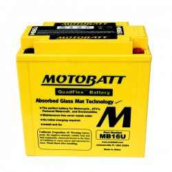 Μπαταρία MOTOBATT MB16U - GEL | 20AH / Volt:12 / EN:240 / Πολικότητα: Αριστερά και Δεξιά + Μπαταρία MOTOBATT MB16U - GEL | 20AH / Volt:12 / EN:240 / Πολικότητα: Αριστερά και Δεξιά +
