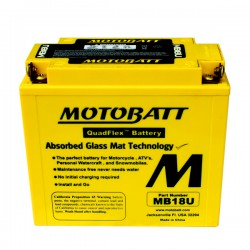 Μπαταρία MOTOBATT MB18U - GEL | 23AH / Volt:12 / EN:280 / Πολικότητα: Αριστερά και Δεξιά + Μπαταρία MOTOBATT MB18U - GEL | 23AH / Volt:12 / EN:280 / Πολικότητα: Αριστερά και Δεξιά +