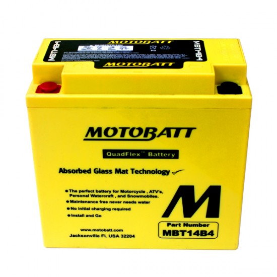 Μπαταρία MOTOBATT MBT14B4 - GEL | 13AH / Volt:12 / EN:210 / Πολικότητα: Αριστερά και Δεξιά +