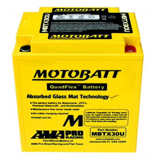 Μπαταρία MOTOBATT MBTX30U - GEL | 32AH / Volt:12 / EN:390 / Πολικότητα: Αριστερά και Δεξιά +