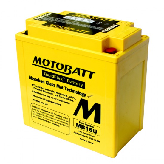 Μπαταρία MOTOBATT MB16U - GEL | 20AH / Volt:12 / EN:240 / Πολικότητα: Αριστερά και Δεξιά +