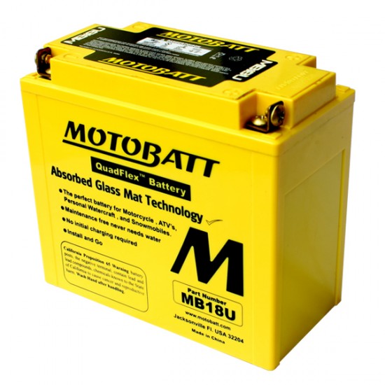 Μπαταρία MOTOBATT MB18U - GEL | 23AH / Volt:12 / EN:280 / Πολικότητα: Αριστερά και Δεξιά +