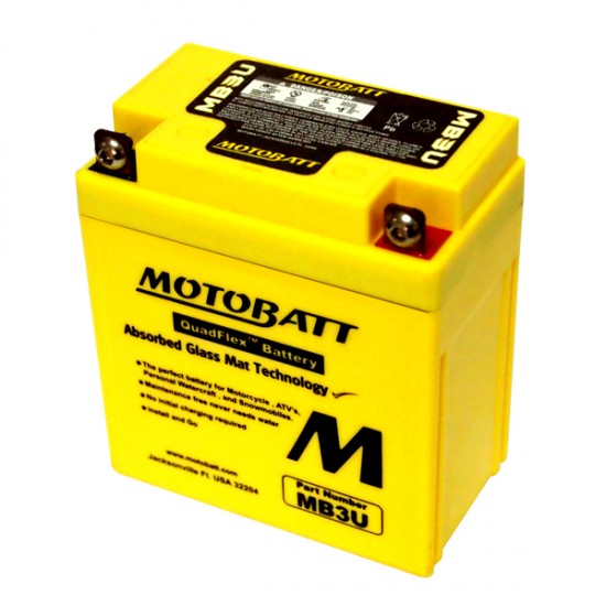 Μπαταρία MOTOBATT MB3U - GEL | 3,8AH / Volt:12 / EN:40 / Πολικότητα: Αριστερά και Δεξιά +