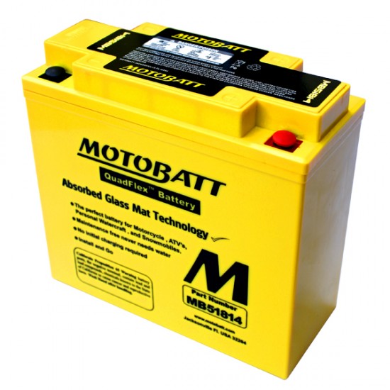 Μπαταρία MOTOBATT MB51814 - GEL | 22AH / Volt:12 / EN:260 / Πολικότητα: Αριστερά και Δεξιά +