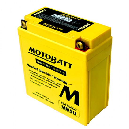 Μπαταρία MOTOBATT MB5U - GEL | 7AH / Volt:12 / EN:105 / Πολικότητα: Αριστερά και Δεξιά +