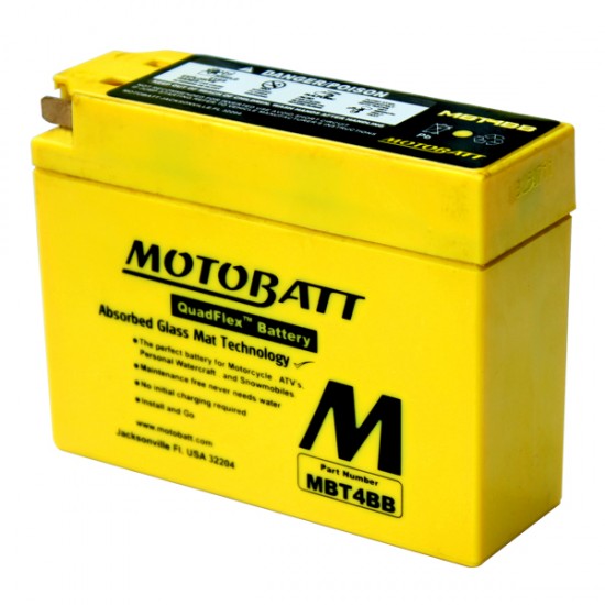 Μπαταρία MOTOBATT MBT4BB - GEL | 2,5AH / Volt:12 / EN: / Πολικότητα: Αριστερά και Δεξιά +