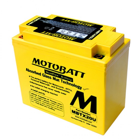 Μπαταρία MOTOBATT MBTX20U - GEL | 21AH / Volt:12 / EN:280 / Πολικότητα: Αριστερά και Δεξιά +
