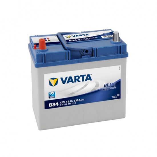 Μπαταρία Varta B34 Blue Dynamic | 545 158 033 | 45AH / Volt:12 / EN:330 / Πολικότητα: Αριστερά το +