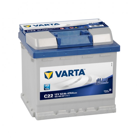 Μπαταρία Varta C22 Blue Dynamic | 552 400 047 | 52AH / Volt:12 / EN:470 / Πολικότητα: Δεξιά το +