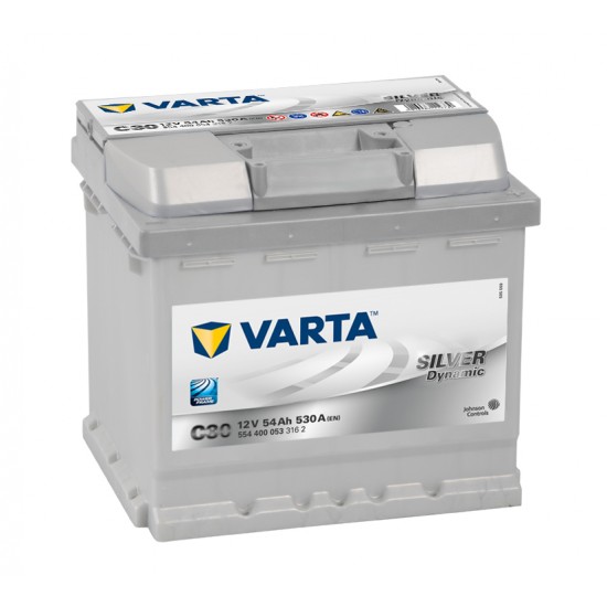 Μπαταρία Varta C30 SILVER Daynamic | 554 400 053 | 54AH / Volt:12 / EN:530 / Πολικότητα: Δεξιά το +