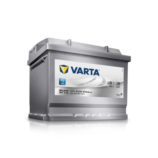 Μπαταρία Varta D15 SILVER Daynamic | 563 400 061 | 63AH / Volt:12 / EN:610 / Πολικότητα: Δεξιά το +