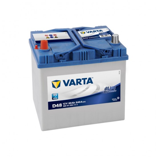 Μπαταρία Varta D48 Blue Dynamic | 560 411 054 | 60AH / Volt:12 / EN:540 / Πολικότητα: Αριστερά το +