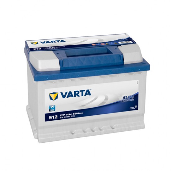 Μπαταρία Varta E12 Blue Dynamic | 574 013 068 | 74AH / Volt:12 / EN:680 / Πολικότητα: Αριστερά το +