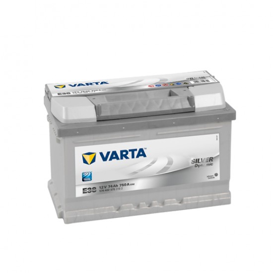 Μπαταρία Varta E38 SILVER Daynamic | 574 402 075 | 74AH / Volt:12 / EN:750 / Πολικότητα: Δεξιά το +