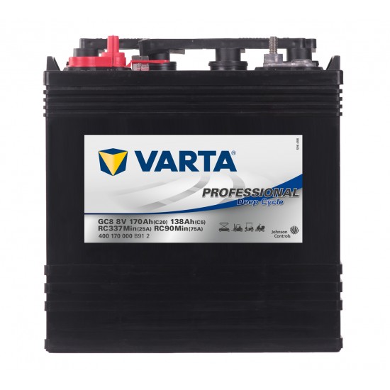 Μπαταρία Varta GC8 Professional - Deep cycle | 400 170 000 | 170AH / Volt:8 / EN:- / Πολικότητα: Δεξιά το +