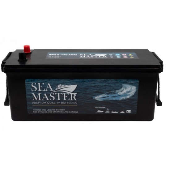Μπαταρία Sea Master Dual AGM Professional Marine SM12-140 12V 140Ah  / Volt:12 / EN: 1000 / Πολικότητα: Αριστερά το + (Κέντρο)