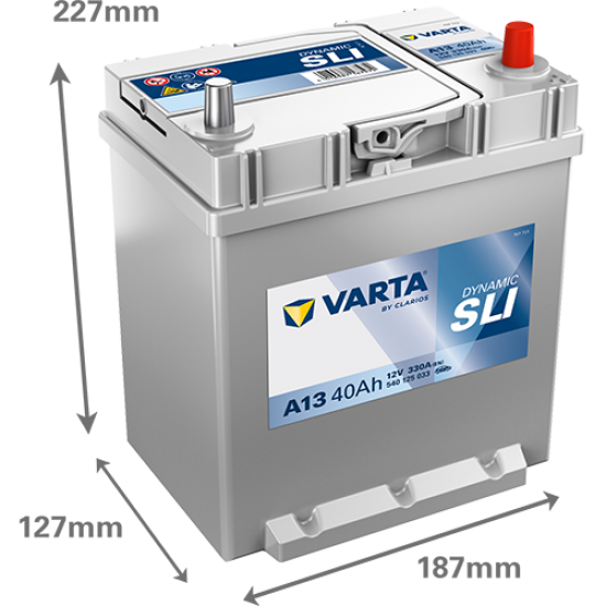 Μπαταρία Varta A13 Dynamic | 540 125 033 | 40AH / Volt:12 / EN:330 / Πολικότητα: Δεξιά το +