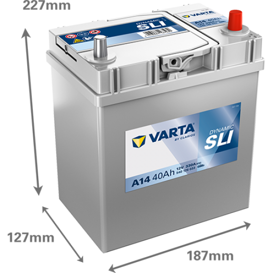 Μπαταρία Varta A14 Dynamic | 540 126 033 | 40AH / Volt:12 / EN:330 / Πολικότητα: Δεξιά το +