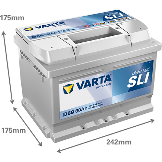 Μπαταρία Varta D59 Dynamic | 560 409 054 | 60AH / Volt:12 / EN:540 / Πολικότητα: Δεξιά το +