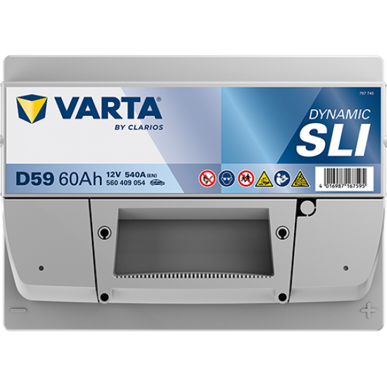Μπαταρία Varta D59 Dynamic | 560 409 054 | 60AH / Volt:12 / EN:540 / Πολικότητα: Δεξιά το +