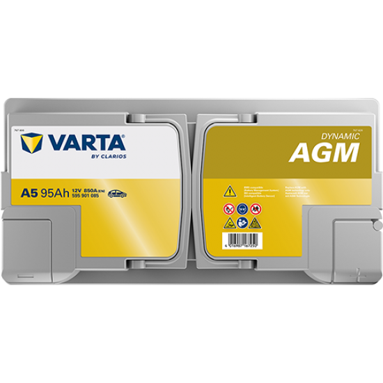 Μπαταρία Varta A5 Dynamic - AGM | 595 901 095 | 95AH / Volt:12 / EN:850 / Πολικότητα: Δεξιά το +