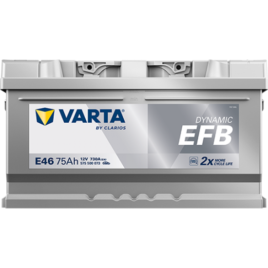 Μπαταρία Varta E46 Dynamic - EFB | 575 500 073 | 75AH / Volt:12 / EN:730 / Πολικότητα: Δεξιά το +